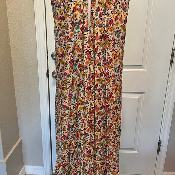 S+B two layer multi color sleeveless floral print dress, size 6 - Picture 3 of 6